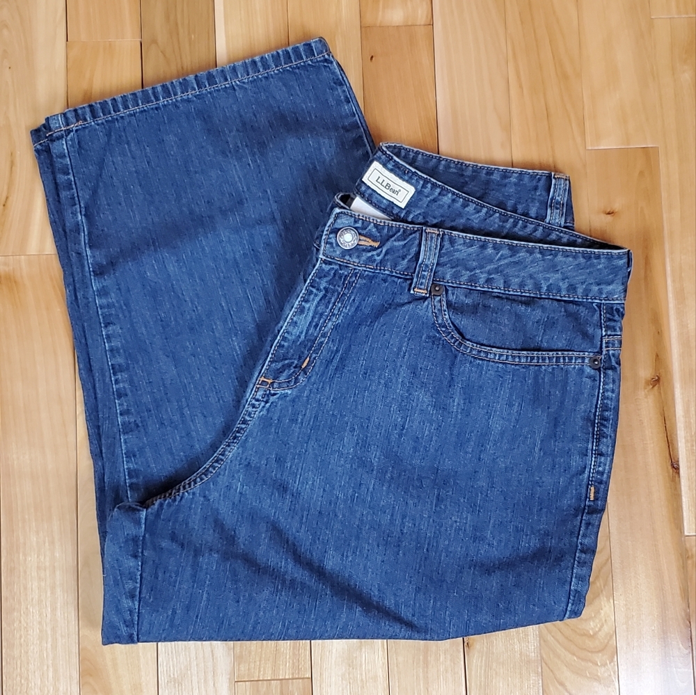L.L.Bean Blue Cropped Jeans Size‎ 14 Petite